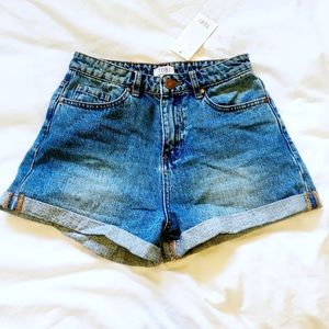 Tobi High Rise Old School Denim Shorts